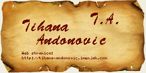 Tihana Andonović vizit kartica